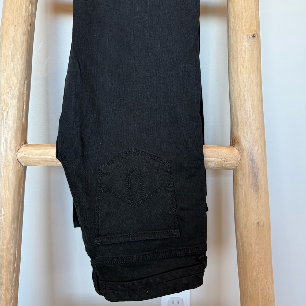 Level 99 Jet Black Wide Leg Jeans